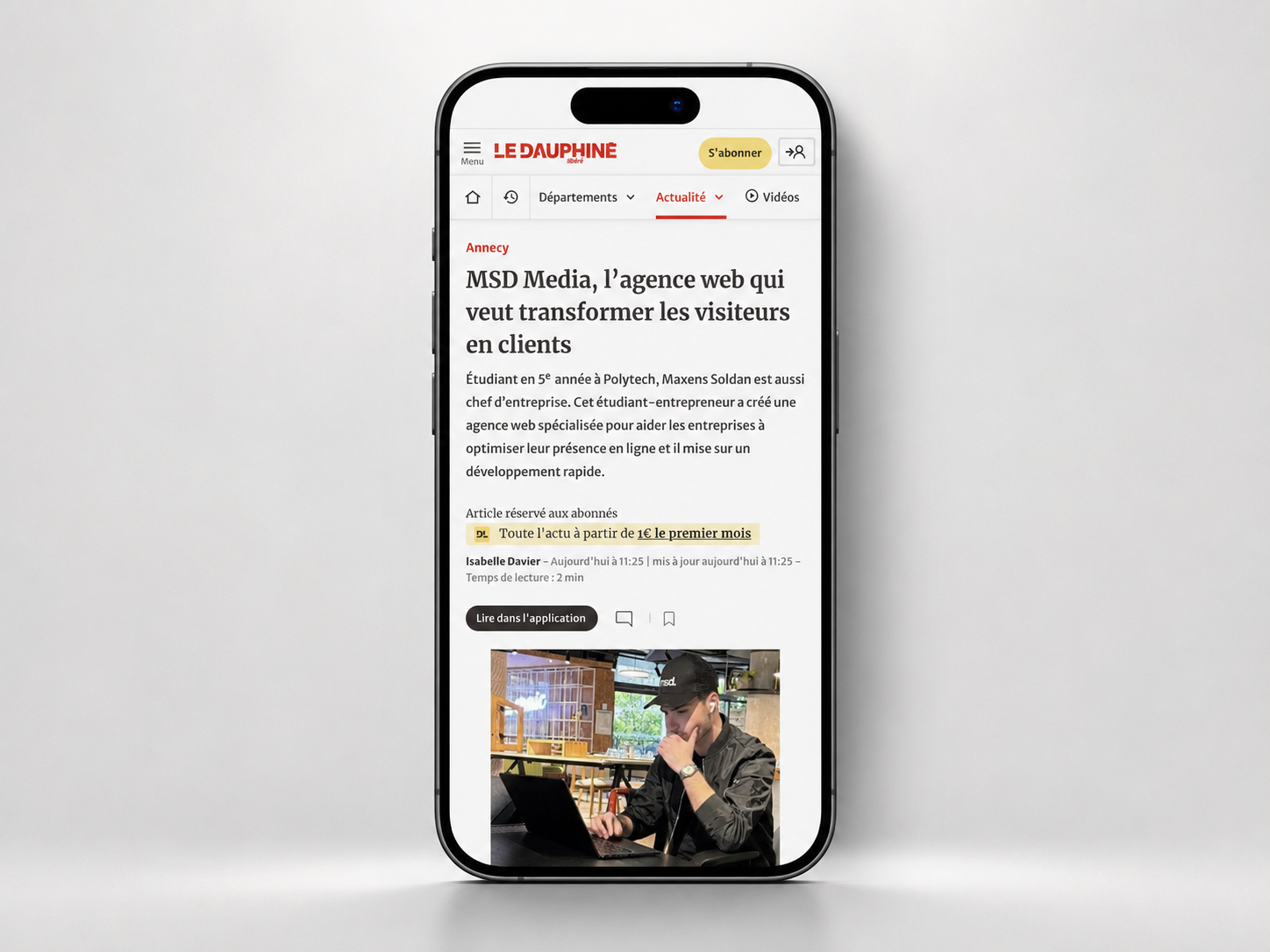 Article du Dauphiné Libéré sur MSD Media