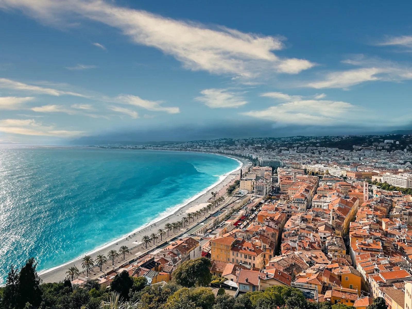 Baie des Anges vue depuis la Colline du Château, Nice